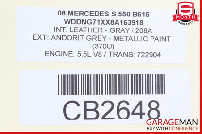 07-09 Mercedes W221 S550 S63 AMG Ashtray Ash Tray Compartment Tray Lighter OEM