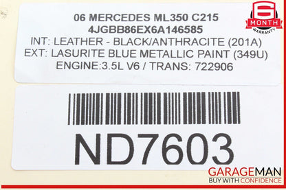 05-12 Mercedes W164 ML350 Left Side Engine Camshaft Cam Shaft Exhaust OEM