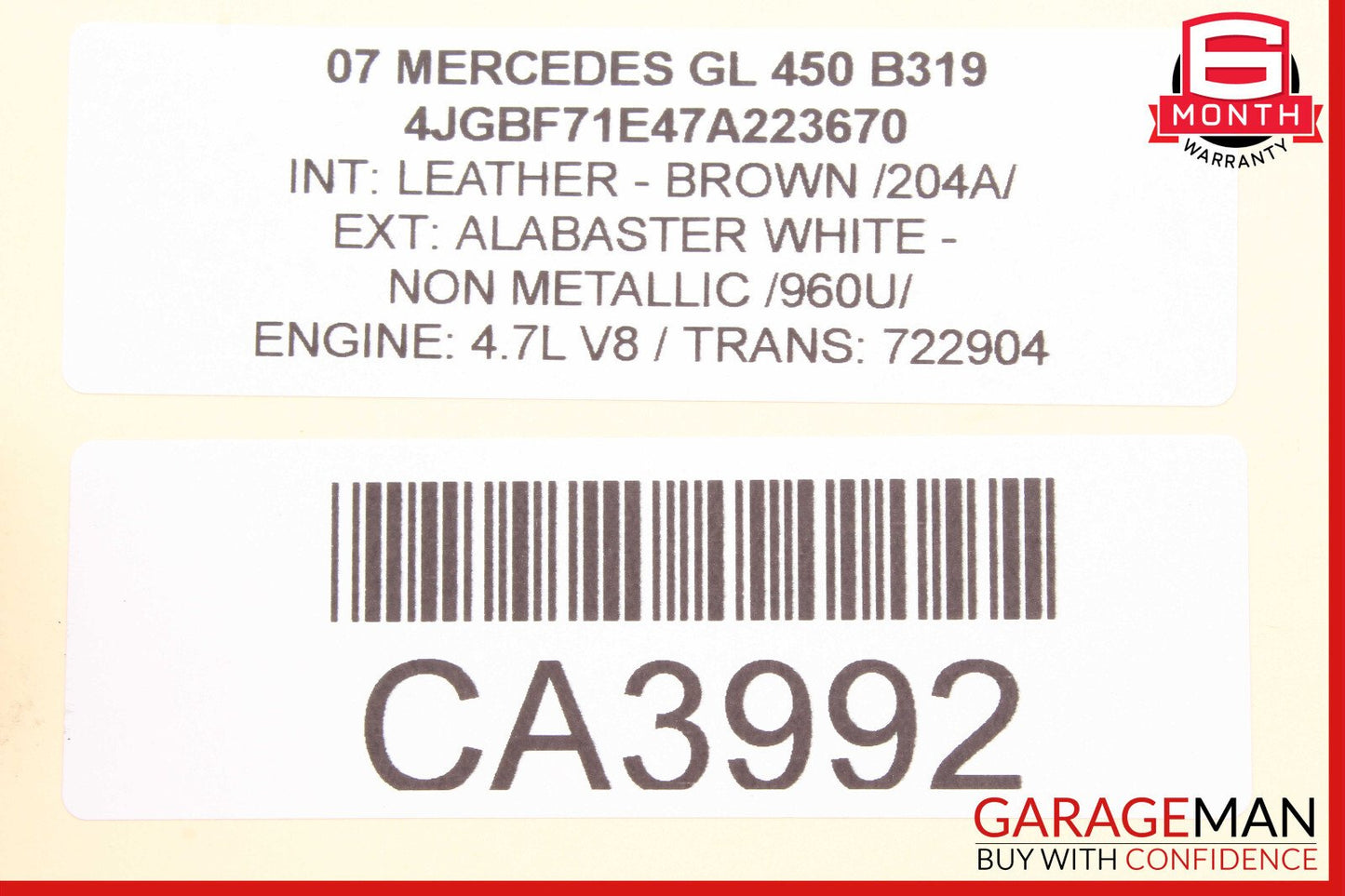 06-13 Mercedes W164 ML350 Front Right Side Upper Suspension Control Arm OEM