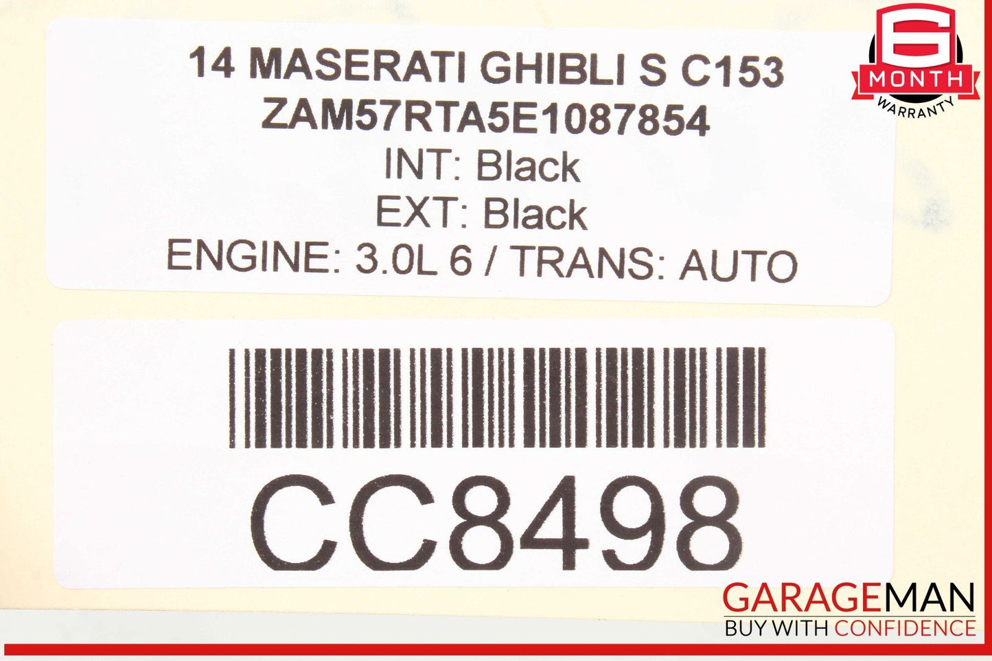 14-22 Maserati Ghibli Rear Right Passenger Side Door Shell OEM