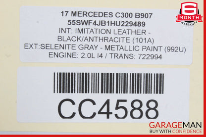 15-18 Mercedes W205 C300 C400 Rear Left Driver Side Interior Door Panel OEM