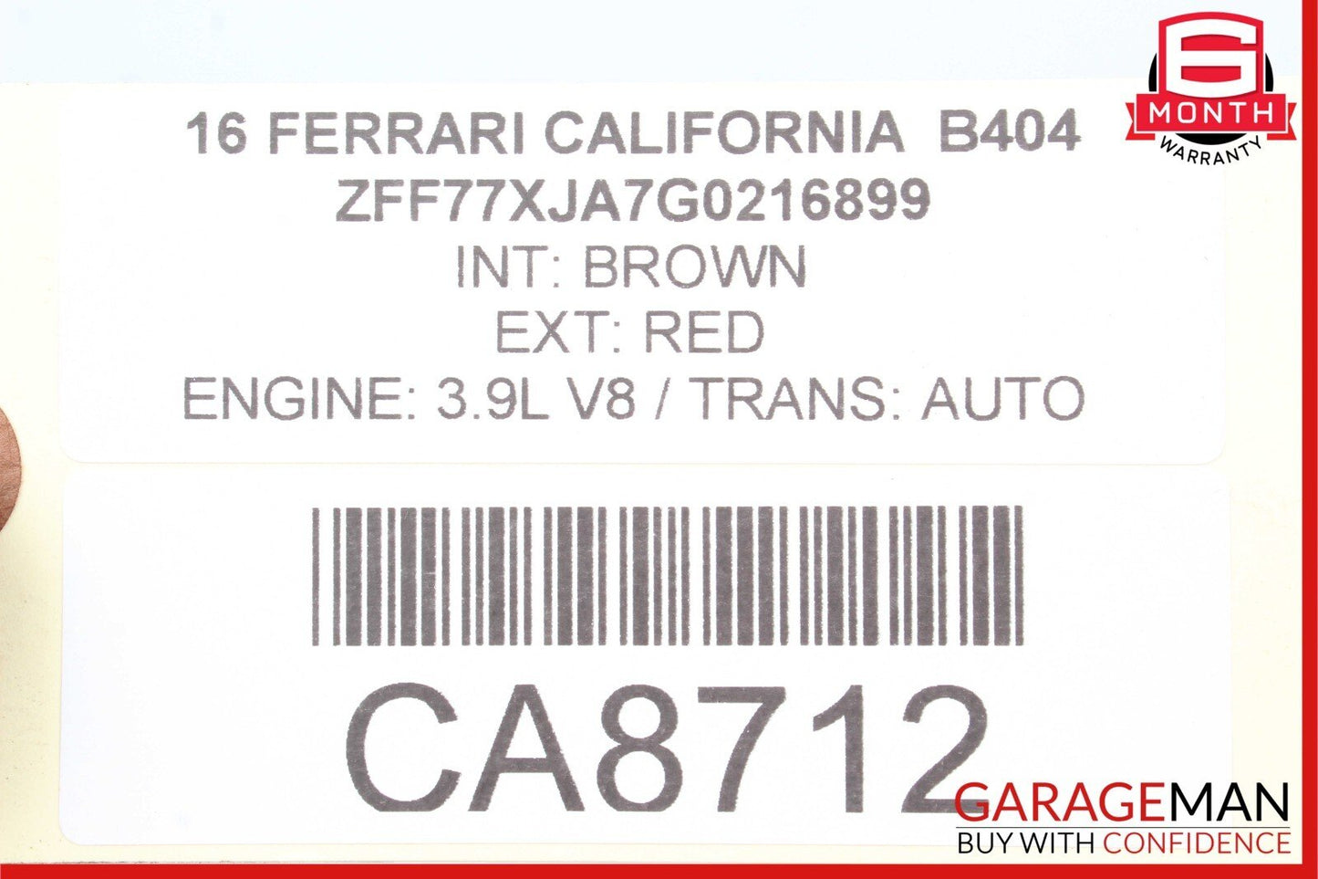 15-18 Ferrari California T Rear Bumper Reinforcement Impact Crash Bar Rebar OEM