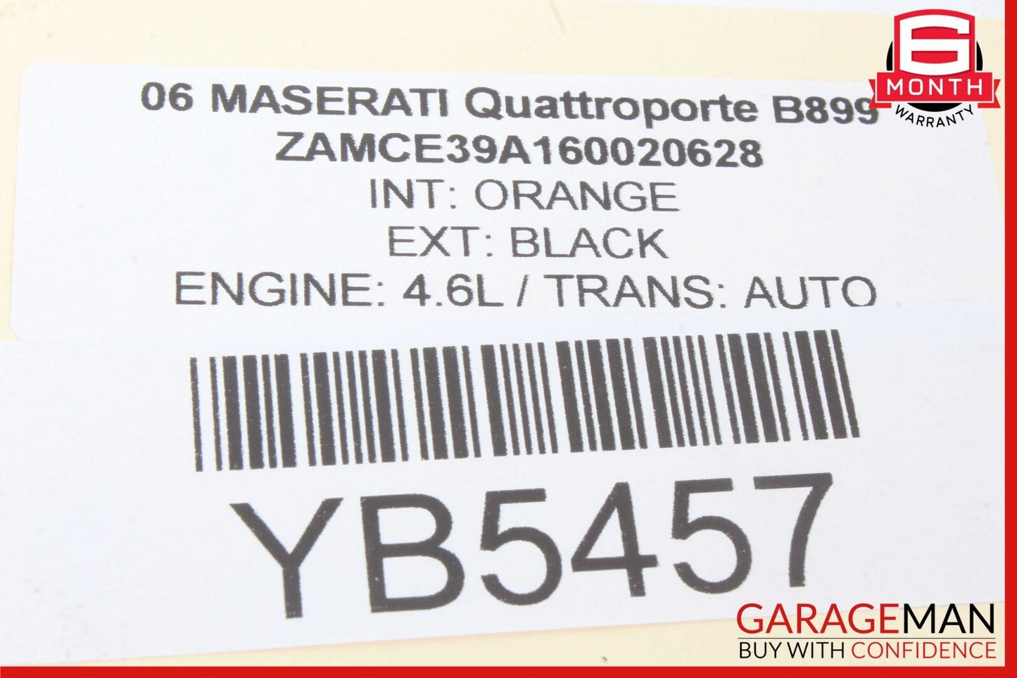 03-08 Maserati Quattroporte M139 Rear Center Seatbelt Seat Belt Retractor OEM