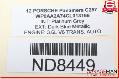 10-16 Porsche Panamera 970 Front Left Driver Side Exterior Door Handle Blue OEM