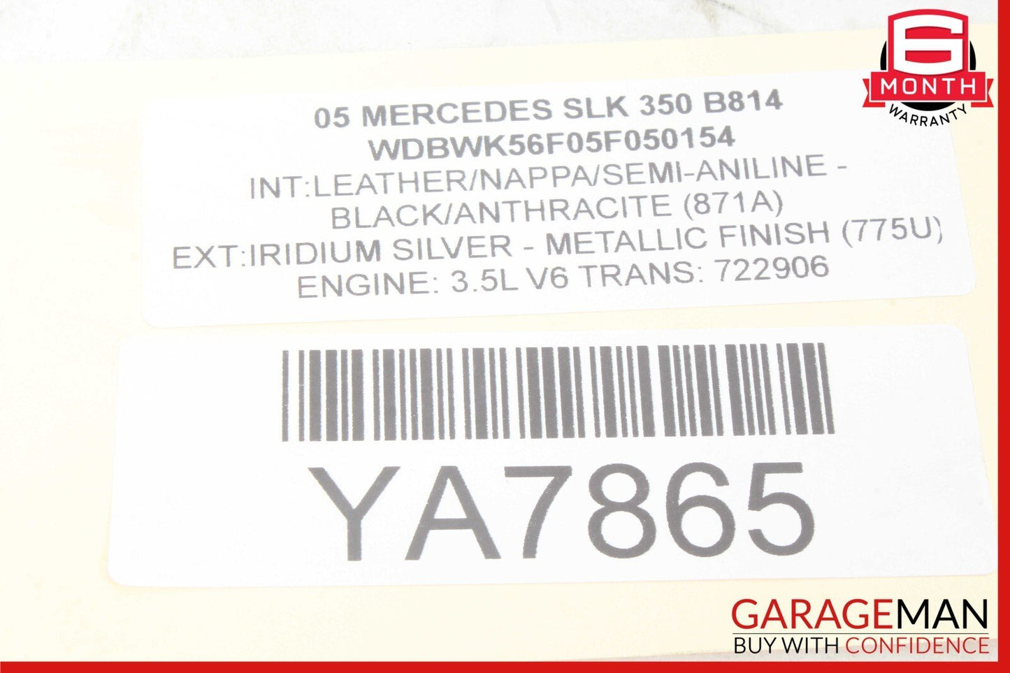 05-08 Mercedes R171 SLK350 Front Left Driver Side Mirror Door Rear View OEM