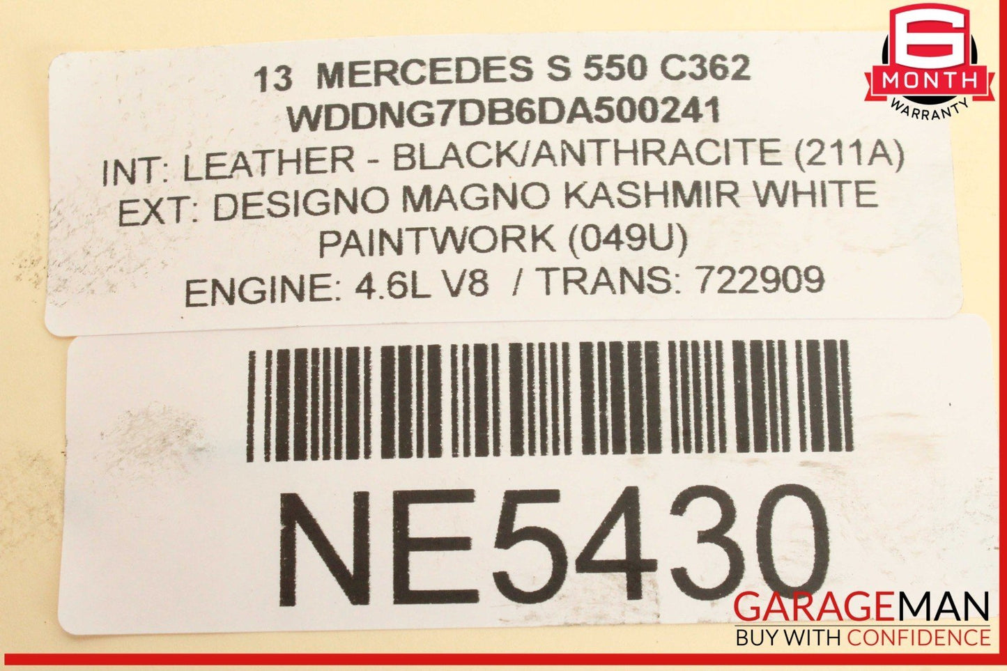 12-18 Mercedes-Benz S550 W221 Timing Chain Cover Plate 2760150201 Genuine
