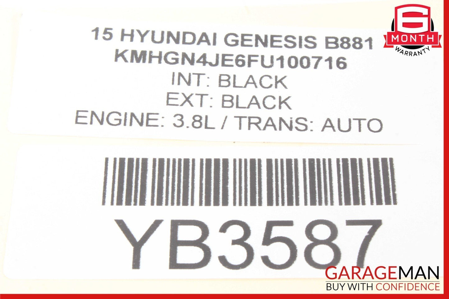 15-20 Hyundai Genesis Rear Rigt Side Door Power Window Motor Regulator OEM