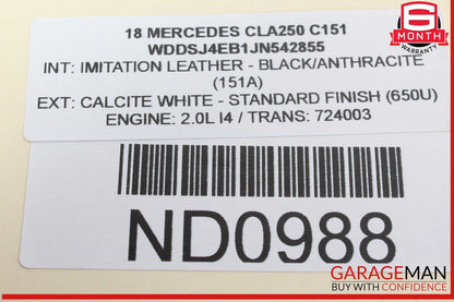 14-20 Mercedes W117 CLA250 GLA250 Front Right Interior Relay Fuse Box Assembly