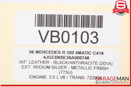 06-10 Mercedes W251 R350 4MATIC Front Left Side Door Rear View Mirror Silver OEM