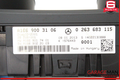 13-16 Mercedes X166 GL450 Instrument Speedometer Cluster 1669003106 OEM