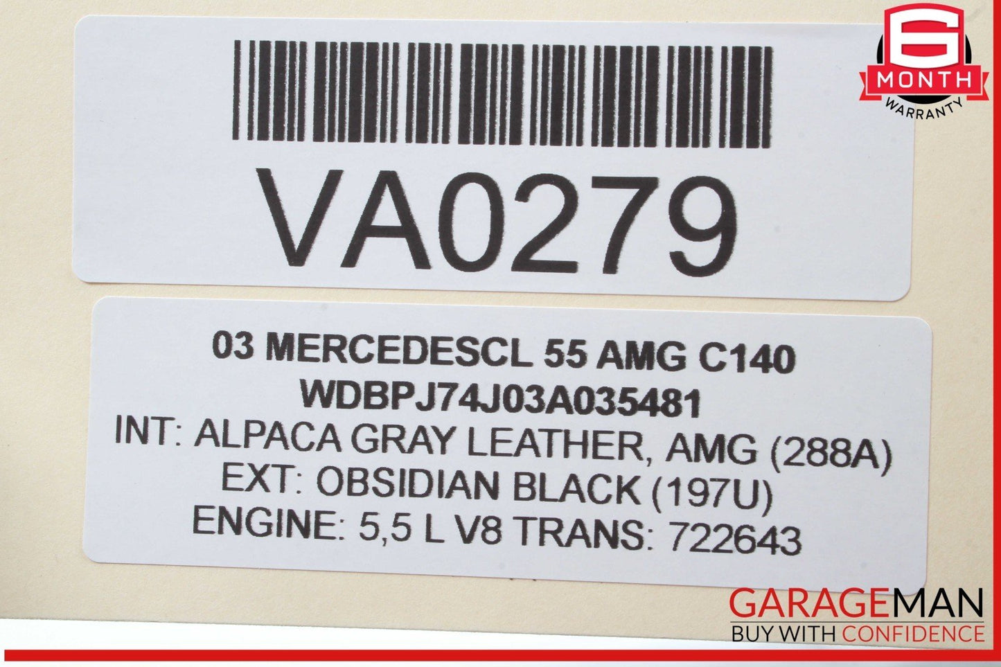 00-06 Mercedes W215 CL55 AMG Steering Column Control Switches Assembly Gray OEM