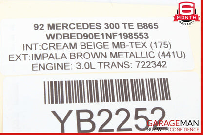 90-93 MERCEDES W124 300E 300TE ECU ECM COMPUTER 0115452732
