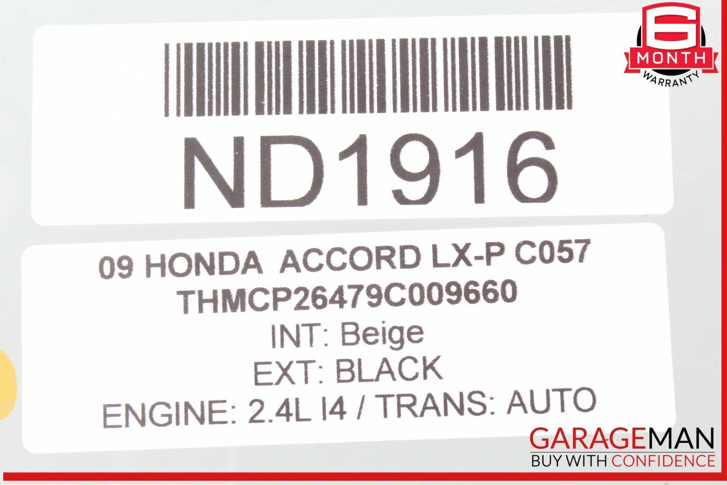 08-12 Honda Accord LX-P Rear Left Driver Side Door Vent Glass OEM