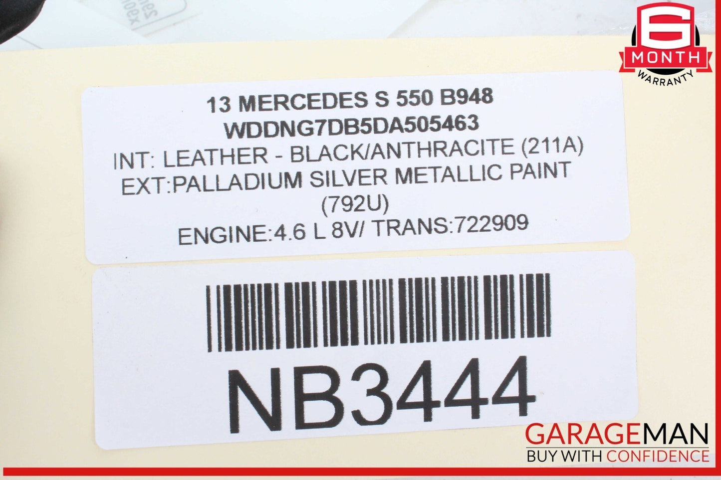 10-14 Mercedes W221 S550 CL550 Steering Wheel Airbag Air Bag Black OEM