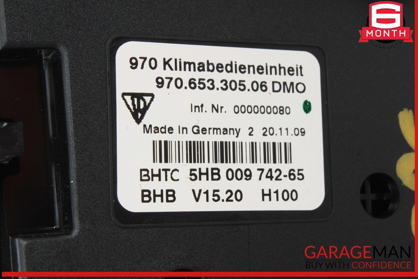 10-16 Porsche Panamera S 970 Front AC A/C Air Conditioning Climate Control Panel