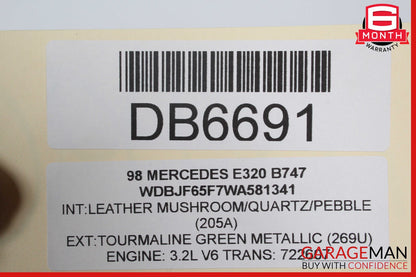96-02 Mercedes W210 E320 Front Right Side Complete Interior Door Panel OEM