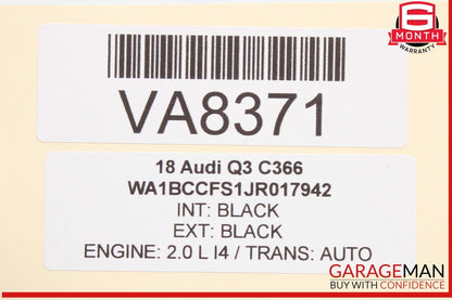 15-18 Audi Q3 Right Passenger Side Exterior Door Handle Black 8U0837886 OEM
