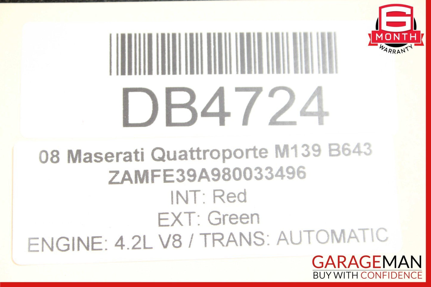 03-13 Maserati Quattroporte M139 Front Hood Bonnet Panel Assembly 67213600 OEM