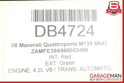 03-13 Maserati Quattroporte M139 Front Hood Bonnet Panel Assembly 67213600 OEM