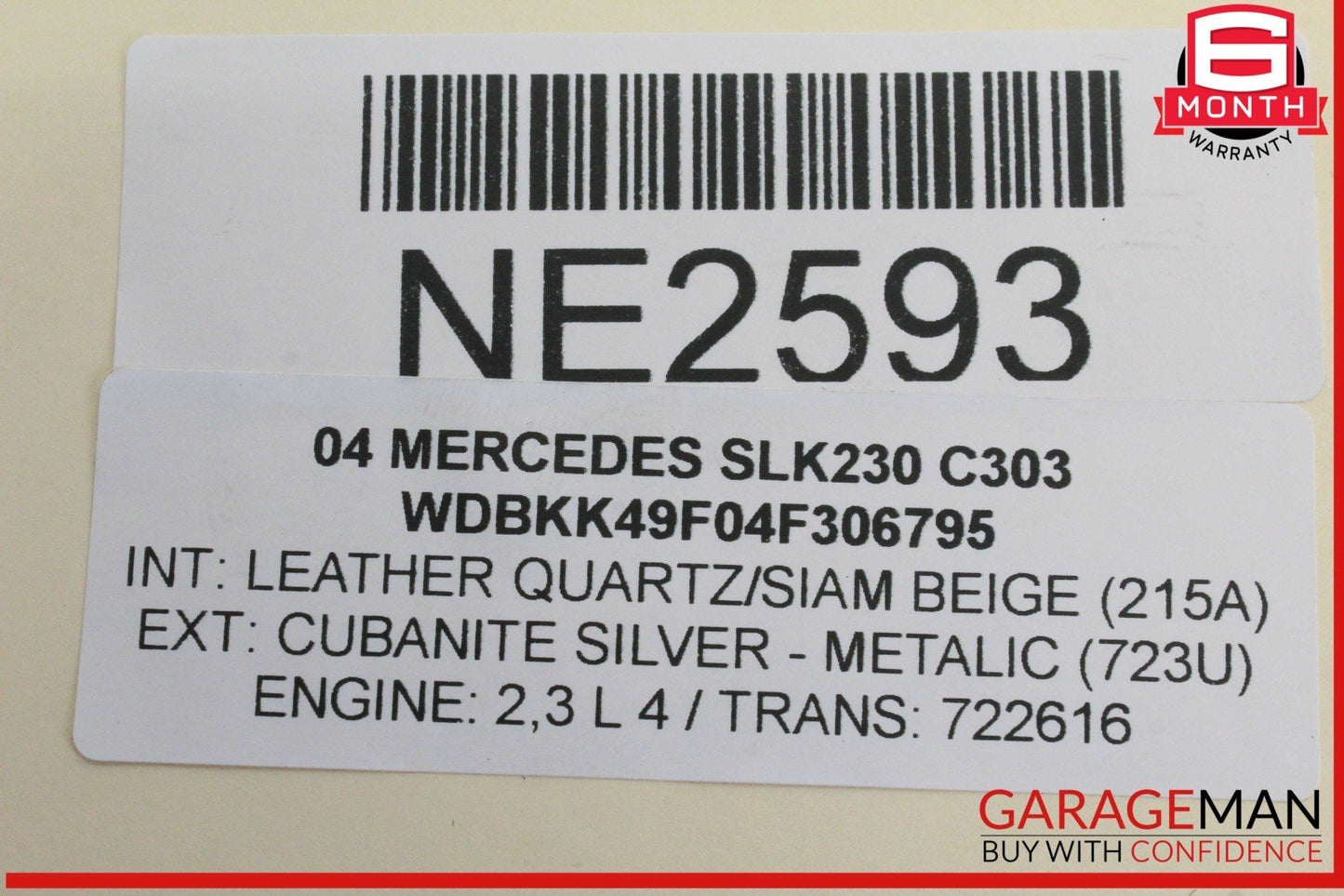 00-04 Mercedes R170 SLK230 CLK430 Right Side Door Rear View Mirror Glass OEM