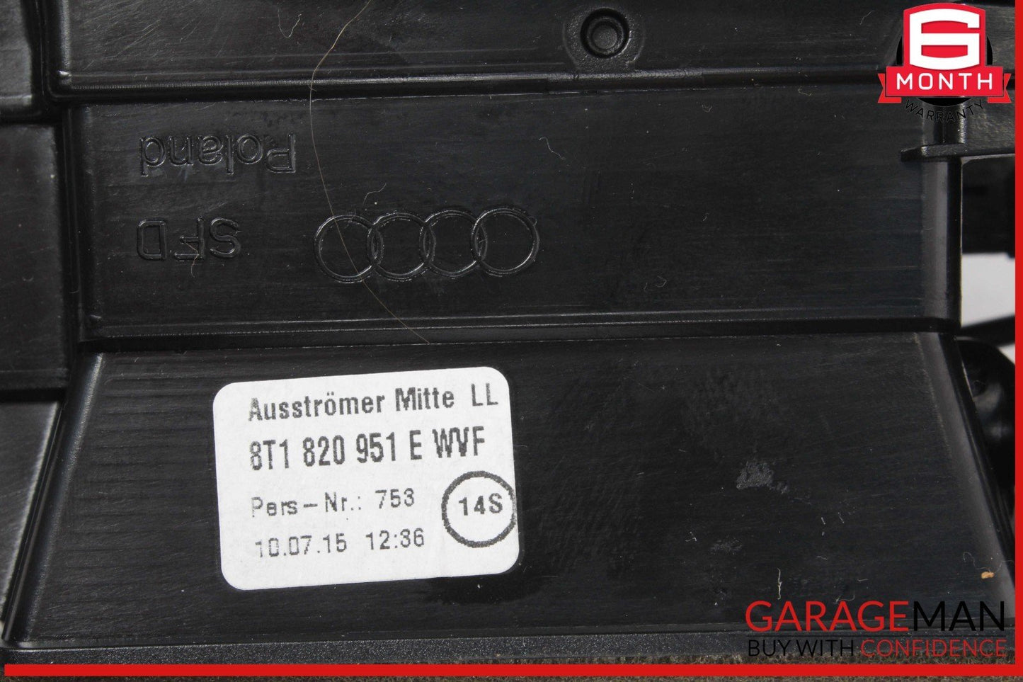 09-16 Audi S4 A4 Front Center Dash Dashboard AC A/C Air Vent Trim Grille Panel