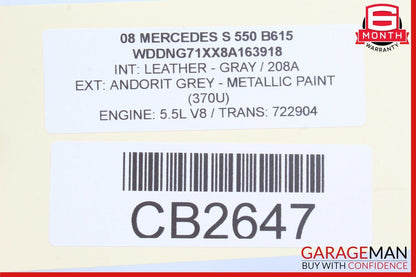 07-13 Mercedes W221 S550 S450 Center Console Dashboard CD Player Cover Gray OEM
