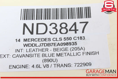 11-20 Mercedes W218 CLS550 E550 M278 Left Side Air Intake Hose Duct Pipe OEM