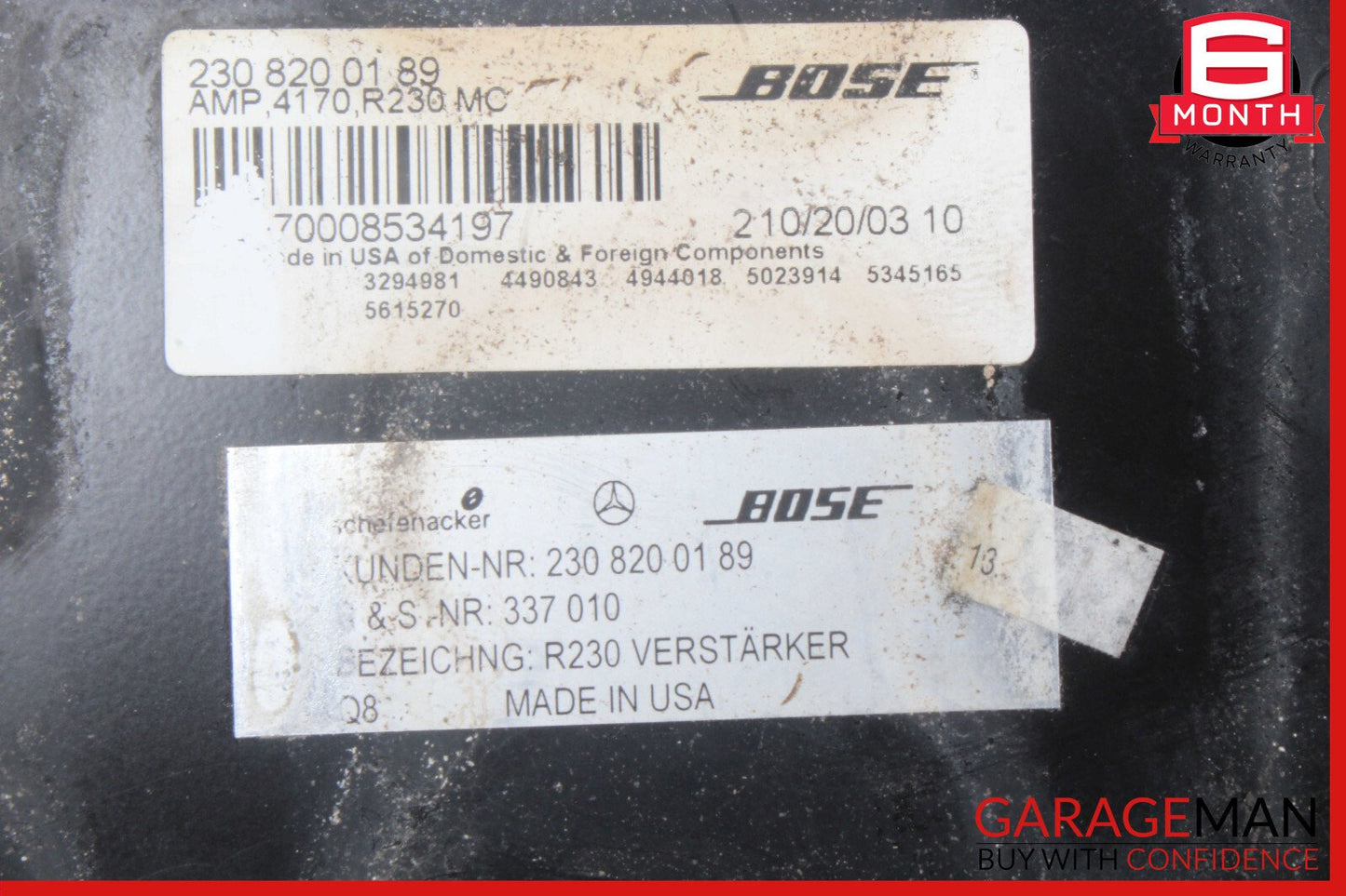 03-04 Mercedes R230 SL500 SL600 SL55 AMG Amplifier Amp Bose Audio Sound OEM