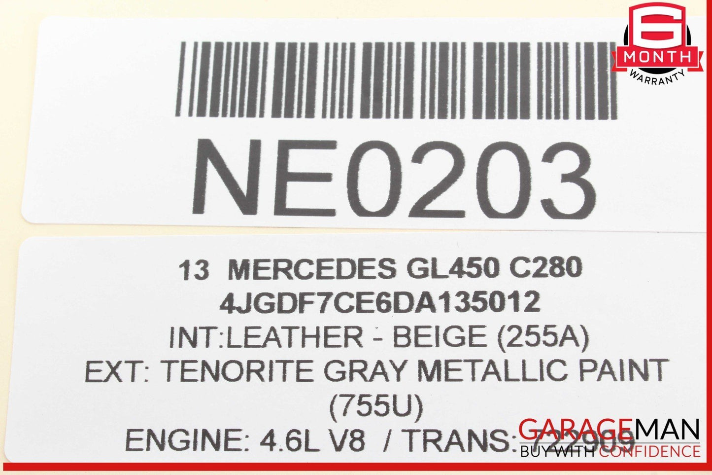12-16 Mercedes X166 GL450 Right Passenger Side Exterior Door Handle Gray OEM