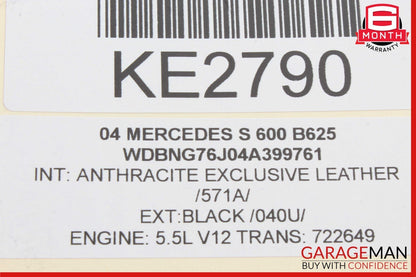 01-06 Mercedes W220 S600 Front Right or Left Side Seat Headrest Head Rest OEM