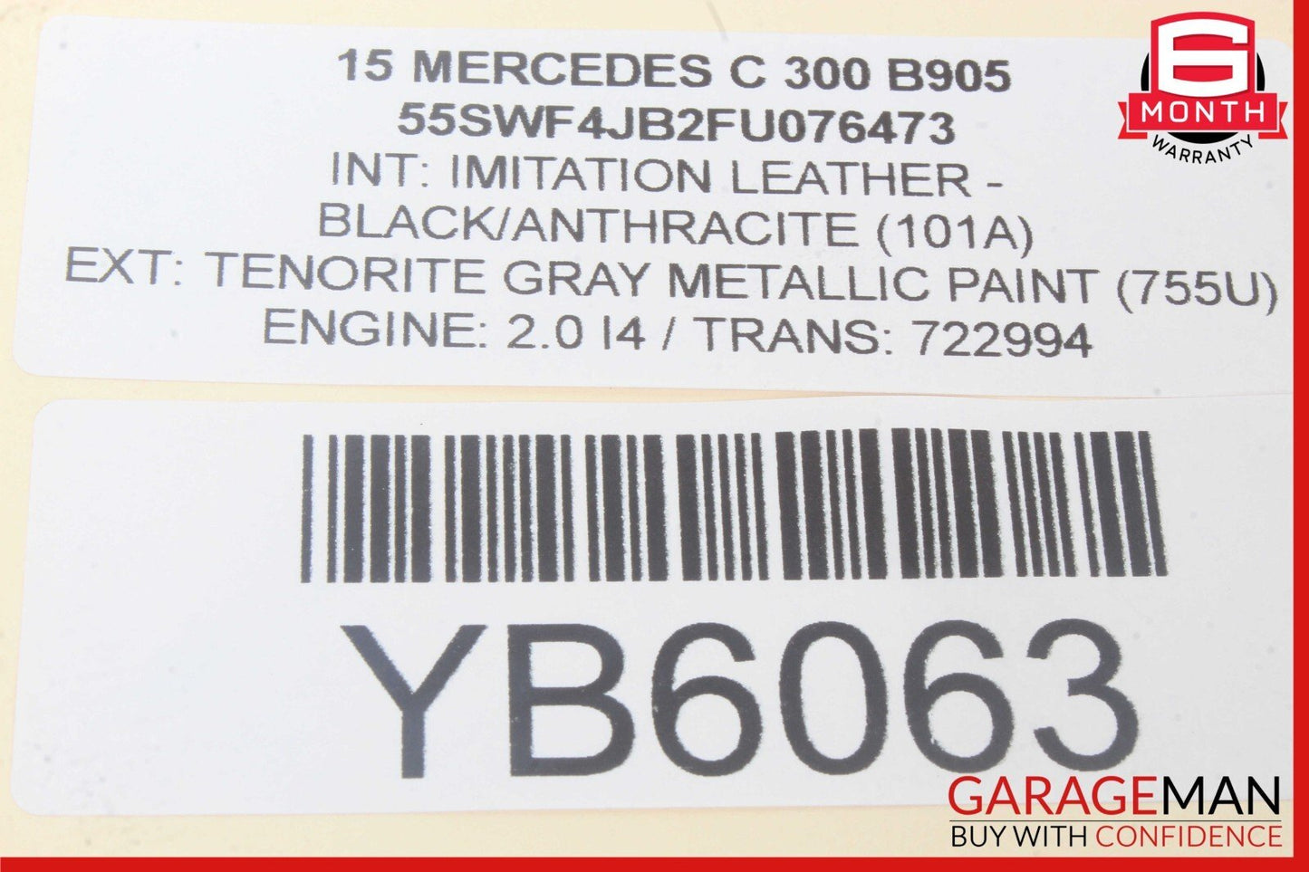 15-20 Mercedes W205 C300 Rear Right Exterior Door Handle Keyless Go OEM