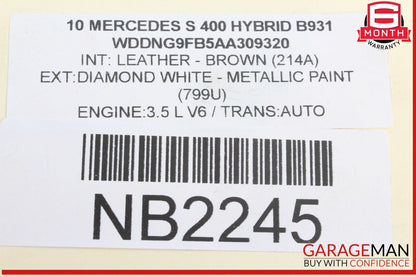 07-14 Mercedes W221 S400 Hybrid Front Right Wheel Spindle Knuckle Hub Bearing
