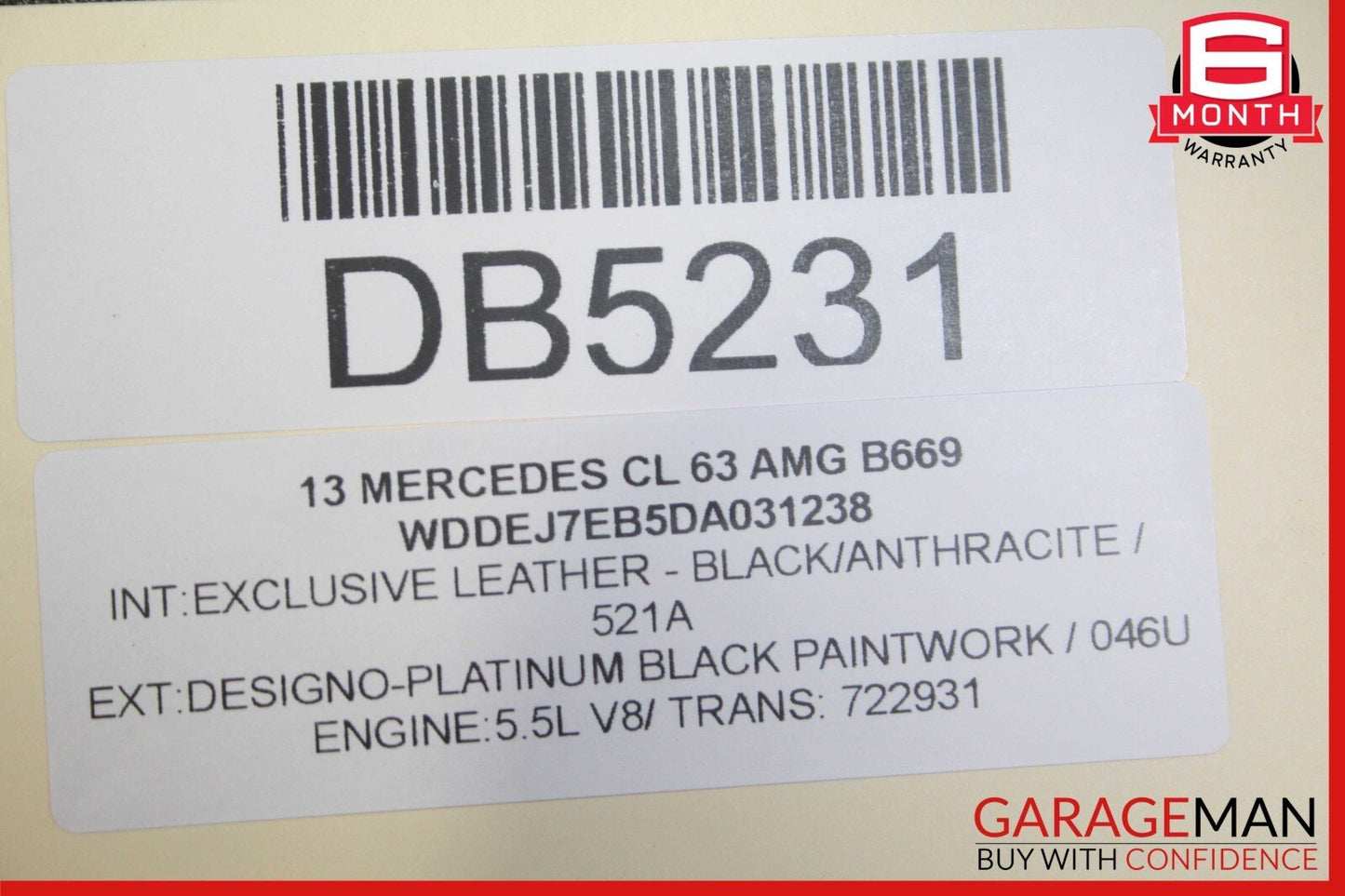 08-14 Mercedes W216 CL63 AMG Rear Right Bottom Lower Seat Cushion Brown OEM