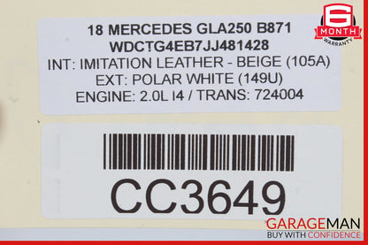 15-20 Mercedes X156 GLA250 Rear Right Side Interior Door Panel OEM