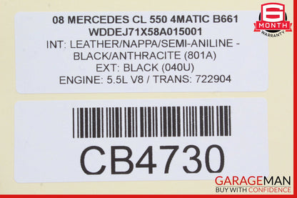 07-13 Mercedes W216 CL550 Front Left Side Under Seat Compartment Trim OEM