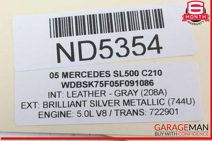 03-12 Mercedes R230 SL500 Convertible Left Main Top Drive Lift Cylinder OEM