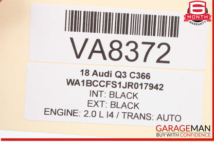 15-18 Audi Q3 Right Passenger Side Exterior Door Handle Black 8U0837886 OEM