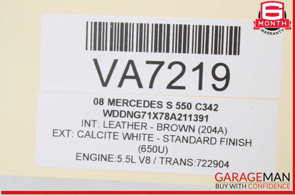 07-14 Mercedes W221 S550 Front Right Side Seat Control Switch 2218709358 OEM