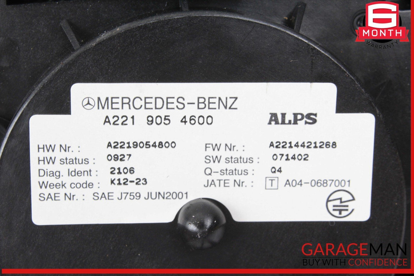 10-14 Mercedes W221 S550 CL550 Multifunction Switch Knob Control Trim Assembly