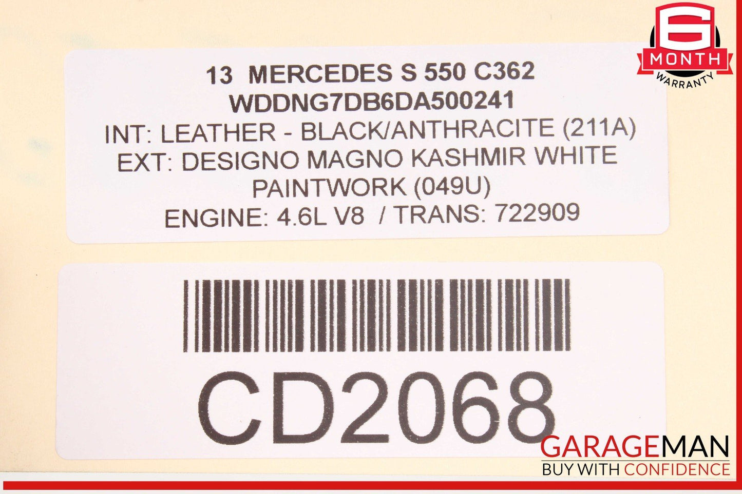 07-14 Mercedes W221 S550 S400 CL550 Front Bumper Reinforcement Impact Bar OEM
