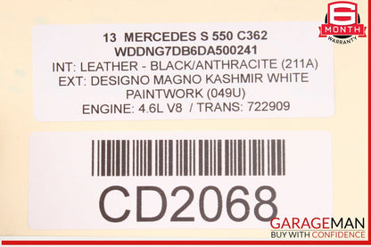 07-14 Mercedes W221 S550 S400 CL550 Front Bumper Reinforcement Impact Bar OEM