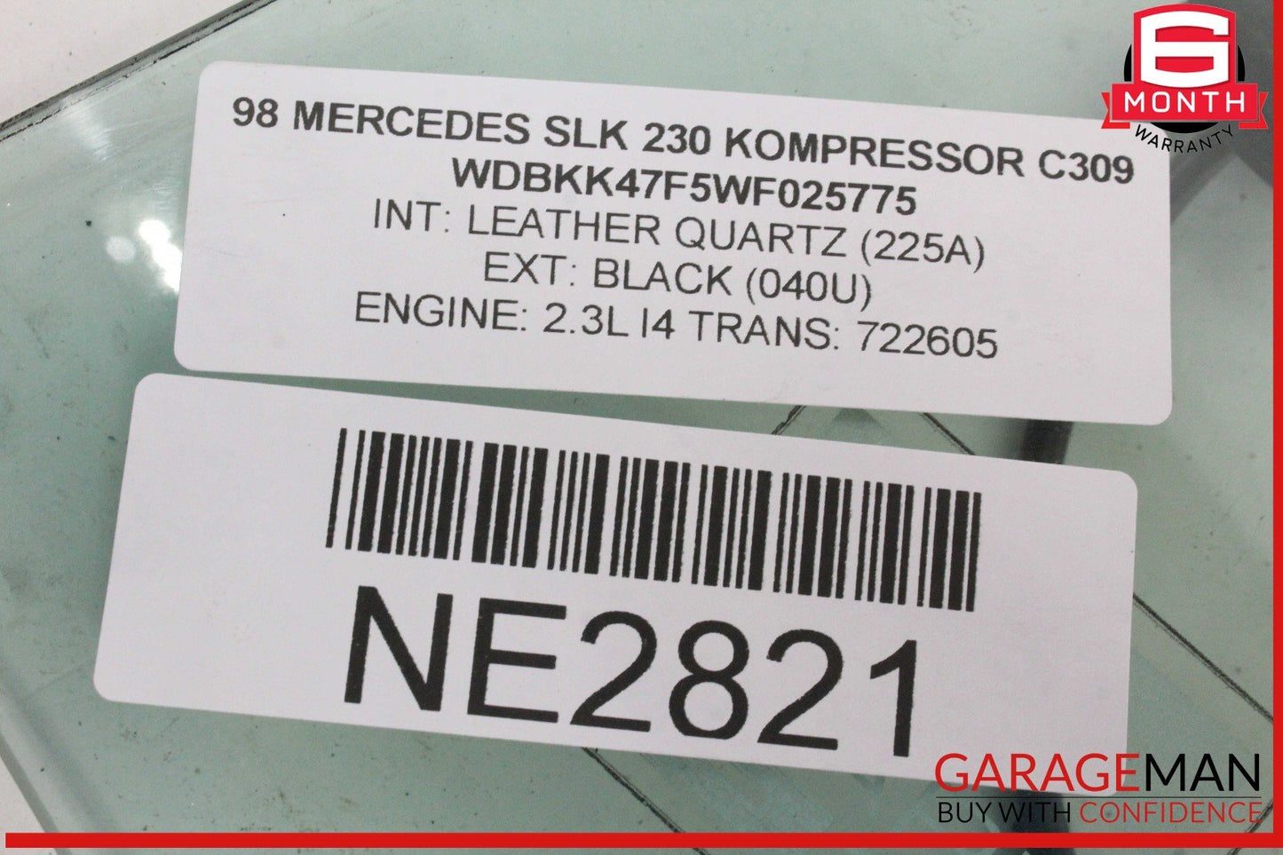 97-04 Mercedes R170 SLK320 Rear Right Side Quarter Window Glass Motor Assembly