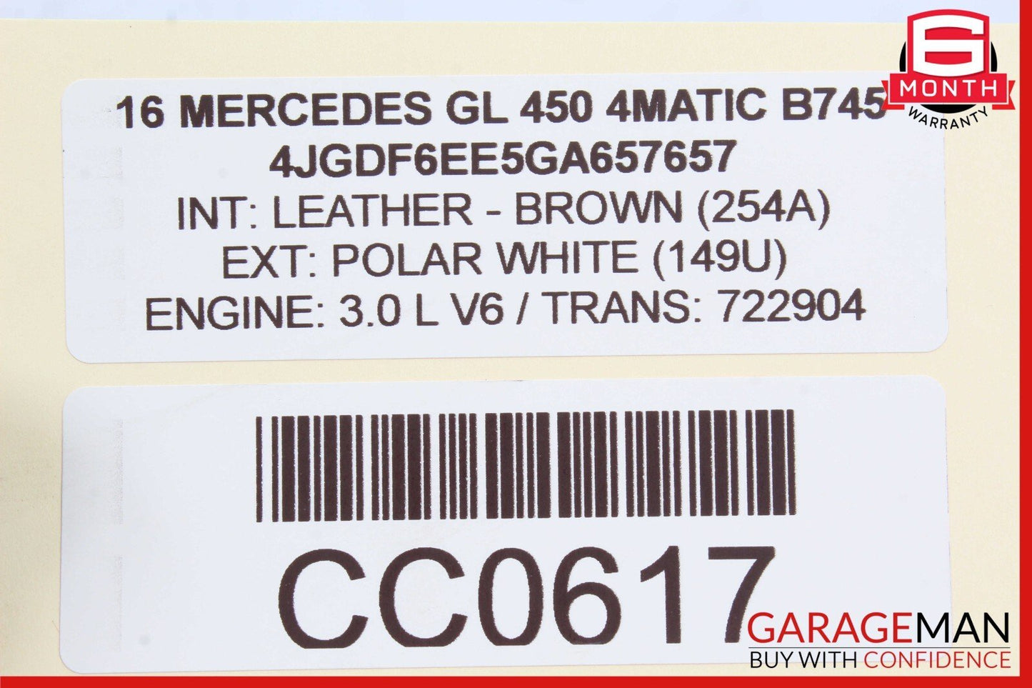 12-19 Mercedes X166 GL450 GLE43 AMG Front Right Door Window Regulator Motor Unit