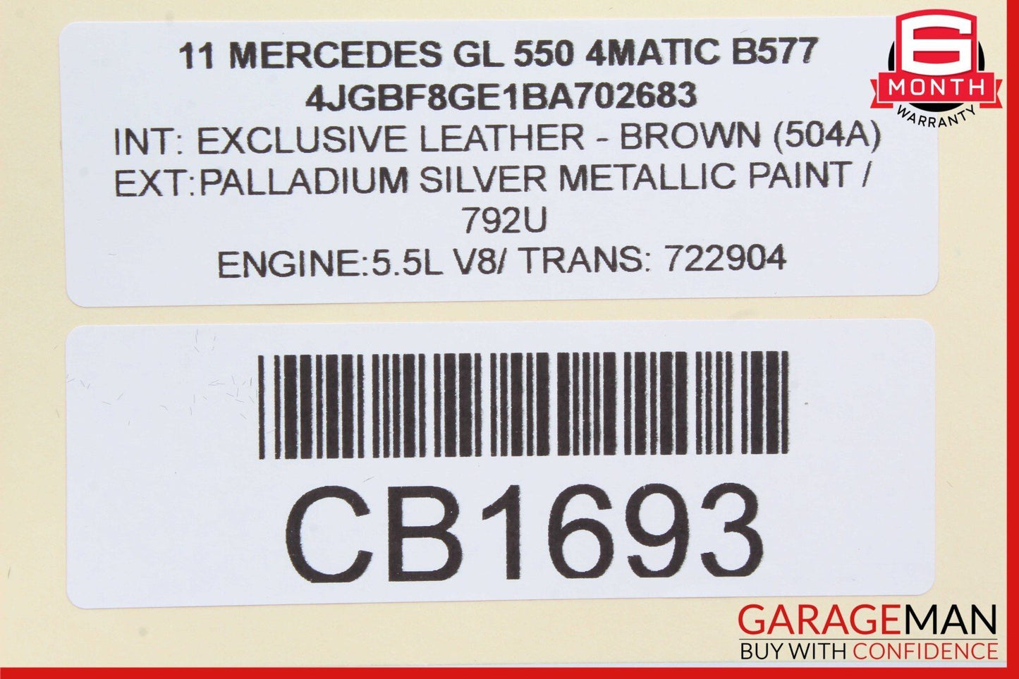 06-12 Mercedes X164 GL550 ML450 Dashboard Dash Board Glove Box Glovebox Assy