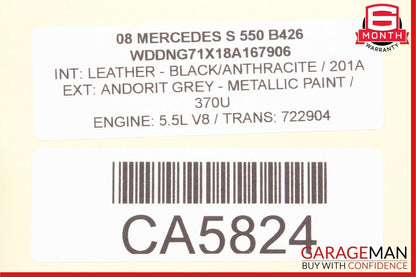 07-09 Mercedes W221 S550 S450 Rear Left / Right Side Overhead Vanity Mirror Grey