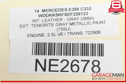 14-16 Mercedes W212 E350 Front Left Driver Side Exterior Door Handle Gray OEM