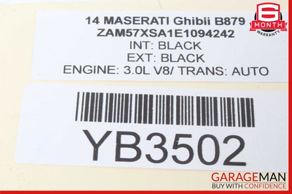 14-17 Maserati Ghibli Rear Center Middle Seatbelt Seat Belt Retractor OEM