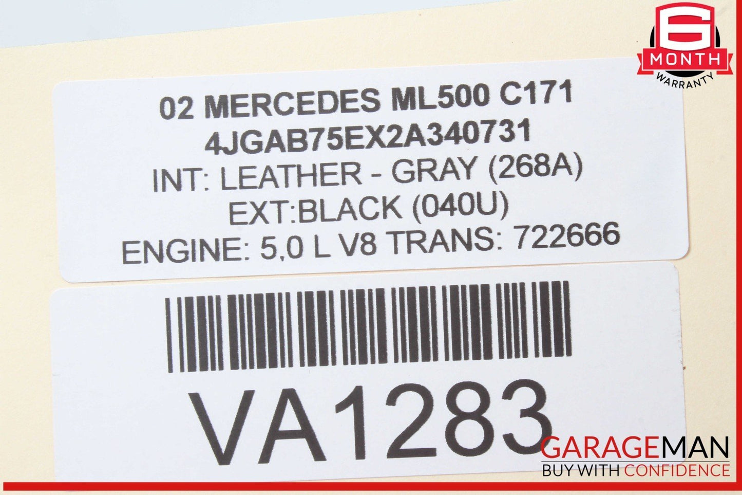 01-05 Mercedes W163 ML500 ML320 Steering Wheel Airbag Air Bag 1634600298 OEM