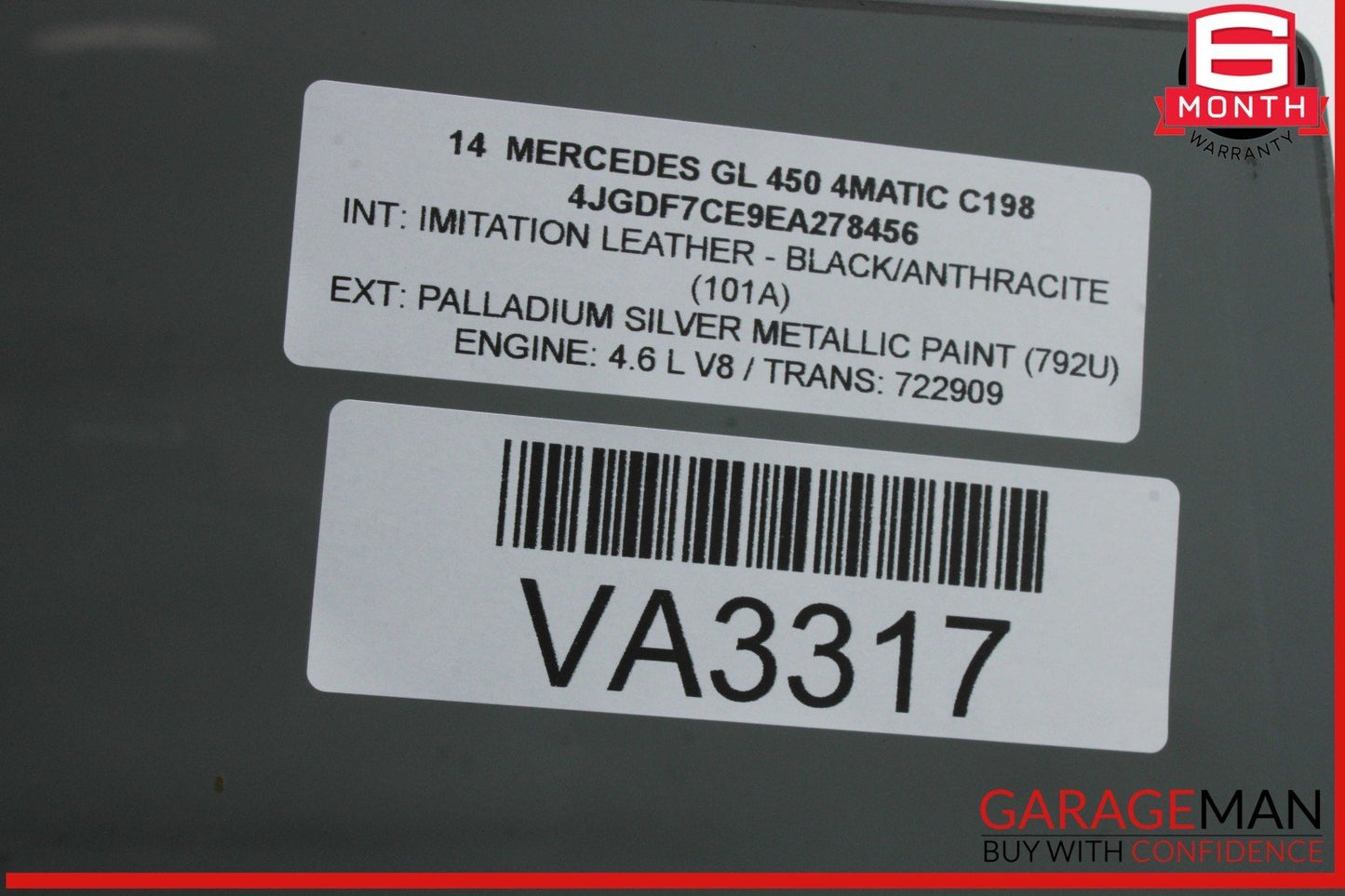 13-19 Mercedes X166 GL450 GLS550 Rear Right Side Window Glass 1667352610 OEM