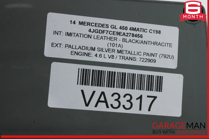 13-19 Mercedes X166 GL450 GLS550 Rear Right Side Window Glass 1667352610 OEM